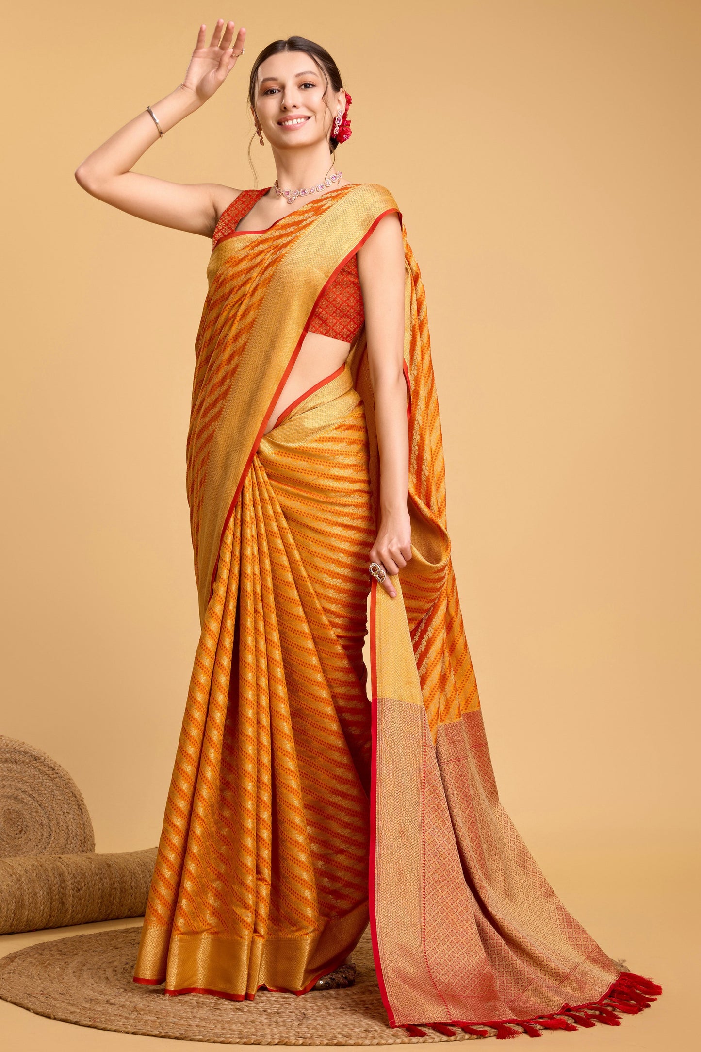 Yellow Woven Silk Saree-ZB133119_4_SareeButa.com