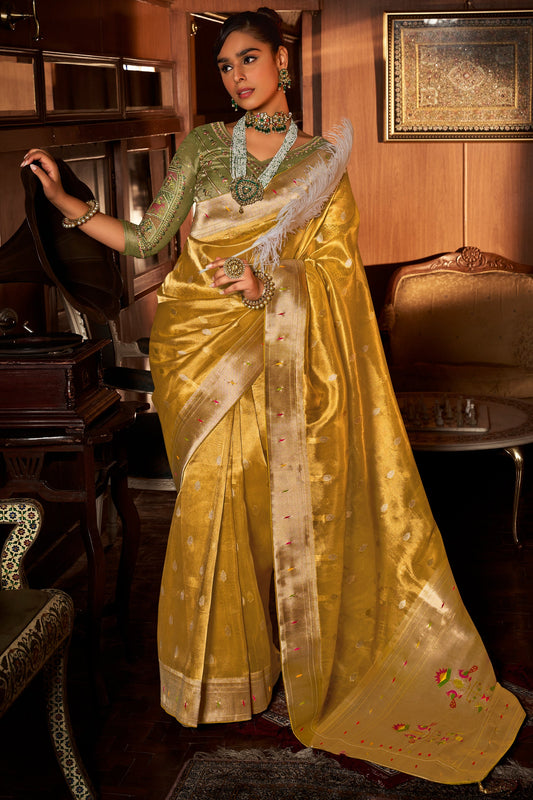 Yellow Woven Tissue Paithani Saree-ZB134645_1_SareeButa.com