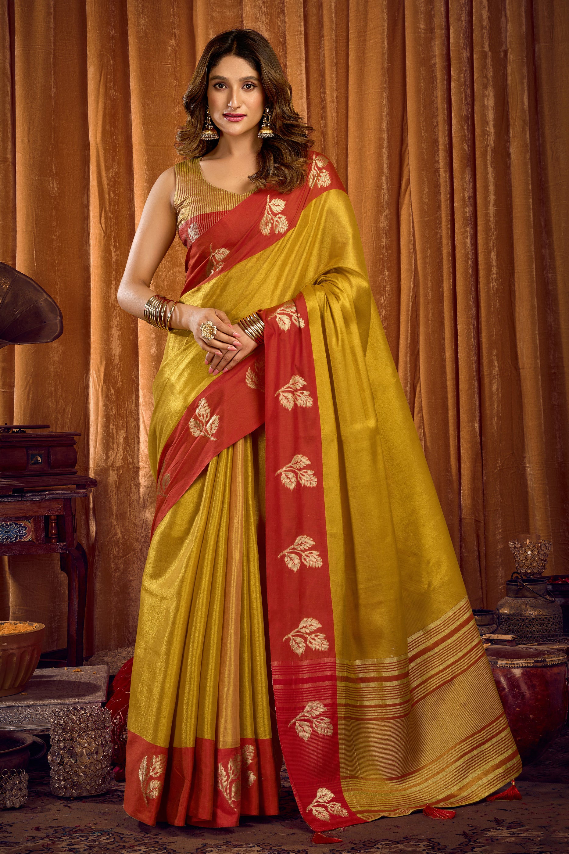 Yellow Woven Tissue Saree-SAR12636_1_SareeButa.com