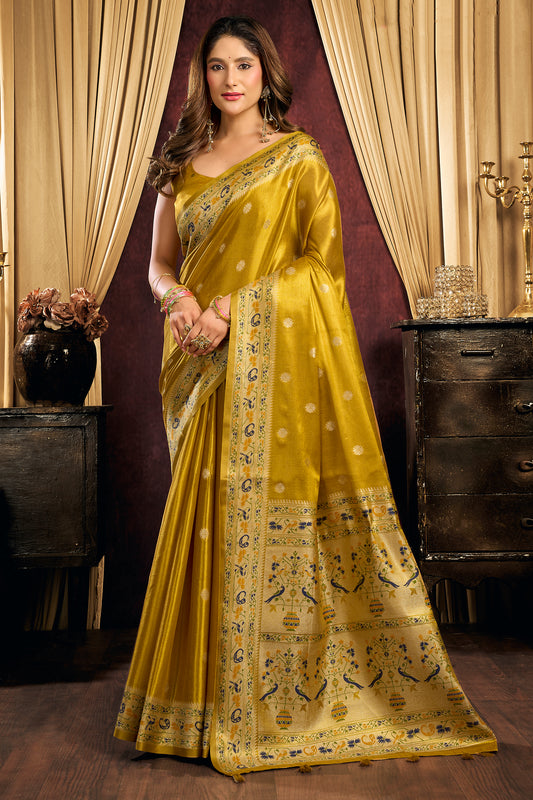 Yellow Woven Tissue Silk Saree-SAR13190_1_SareeButa.com