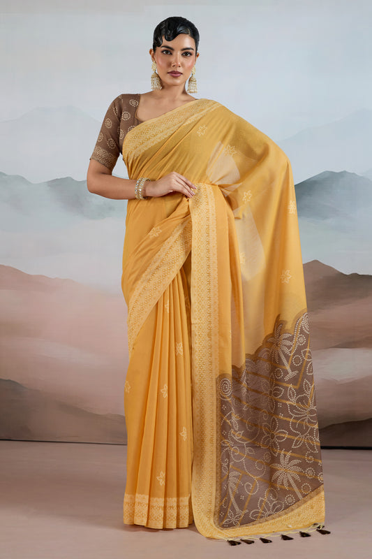 Yellow Woven Viscose Cotton Saree-SAR12305_1_SareeButa.com