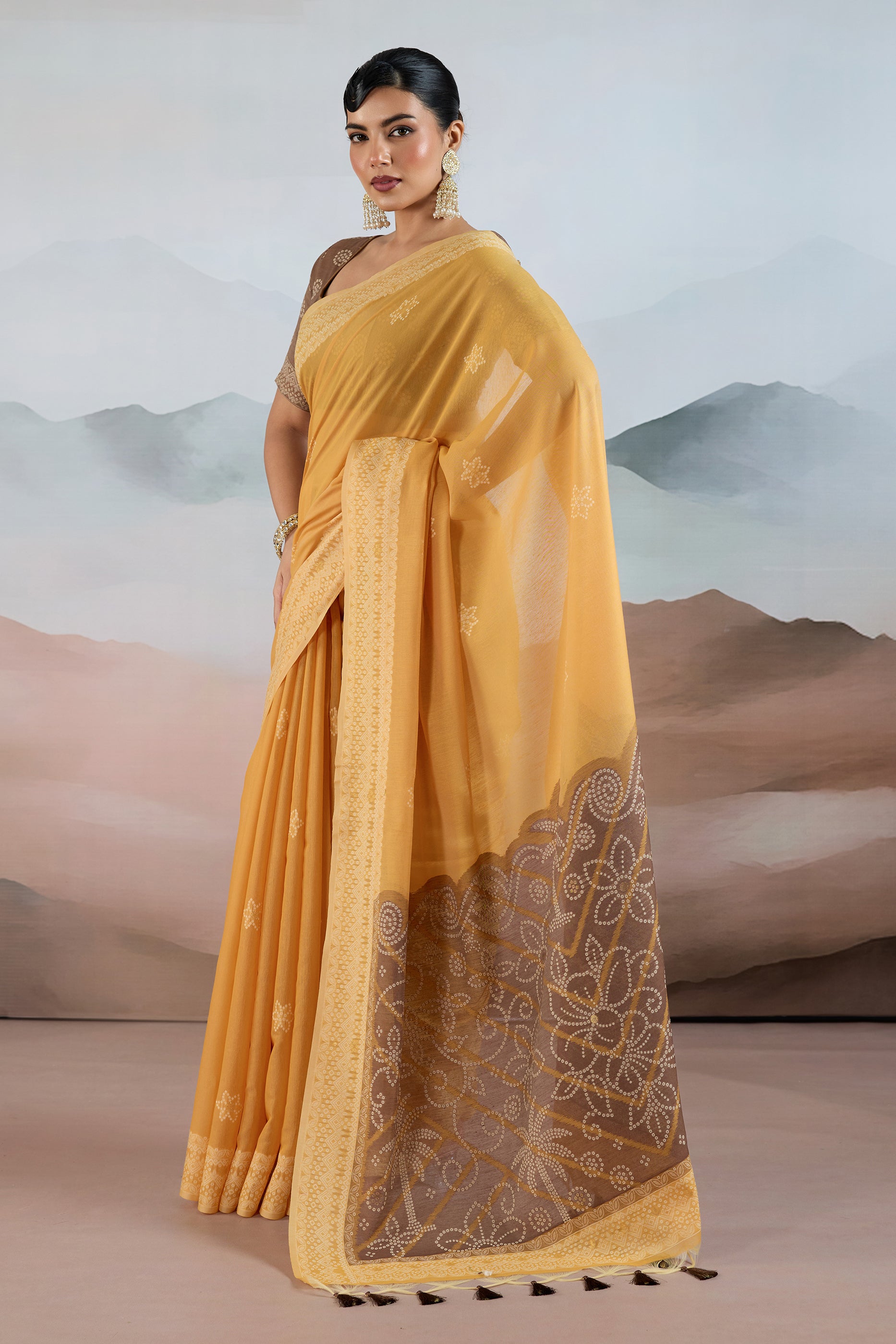 Yellow Woven Viscose Cotton Saree-SAR12305_3_SareeButa.com