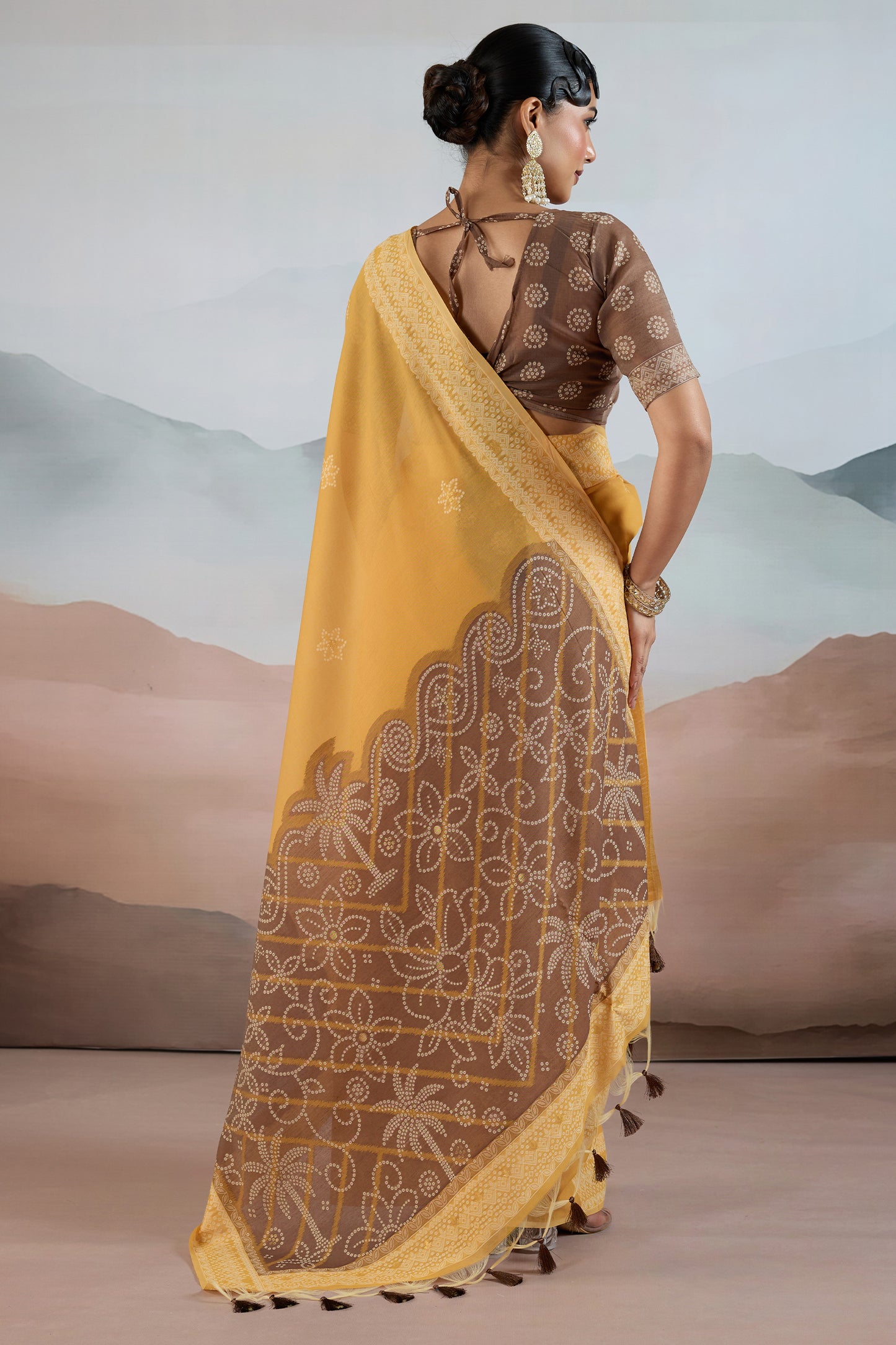 Yellow Woven Viscose Cotton Saree-SAR12305_5_SareeButa.com
