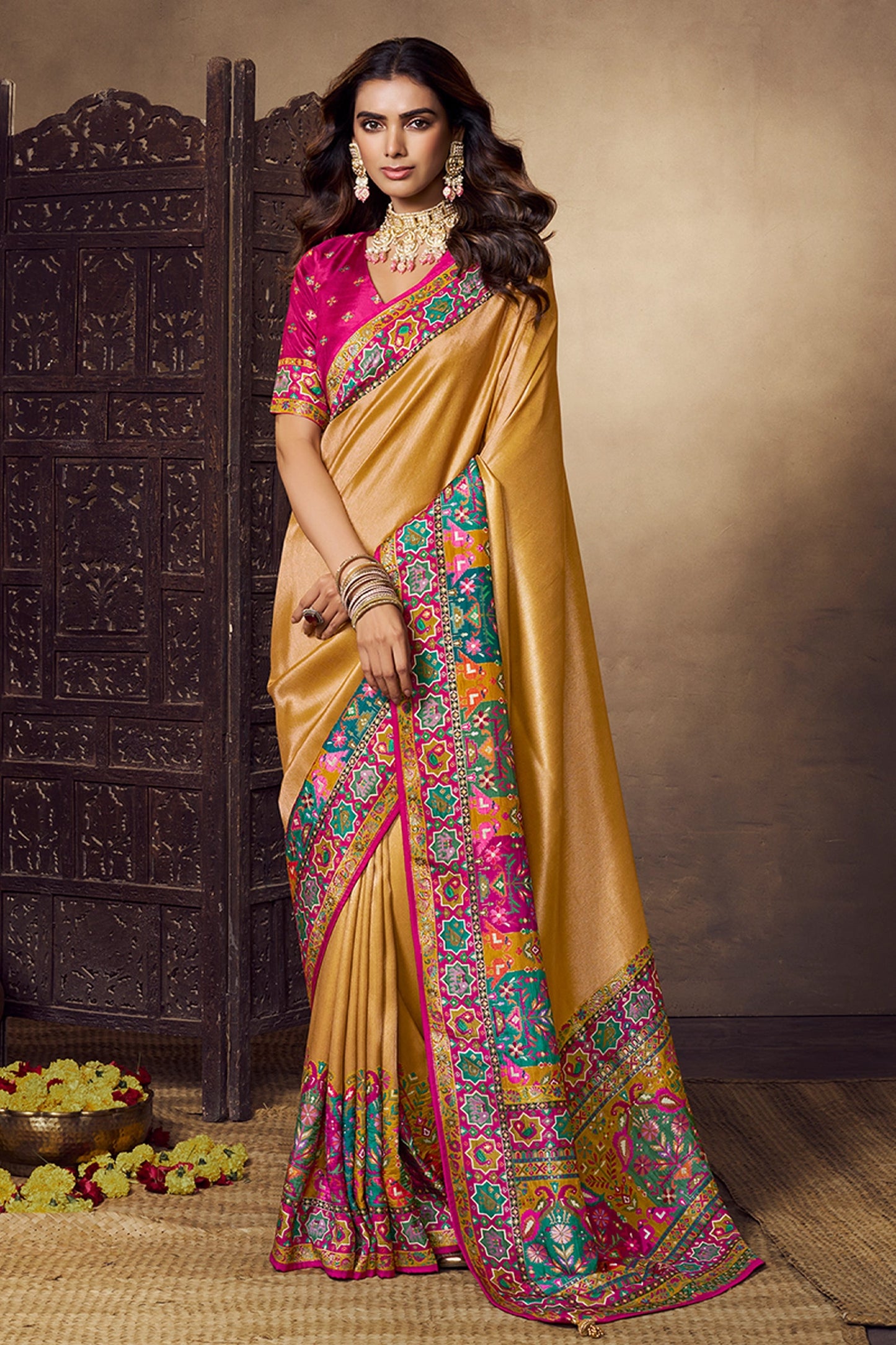 Yellow Woven Viscose Silk Saree-SAR11020_1_SareeButa.com