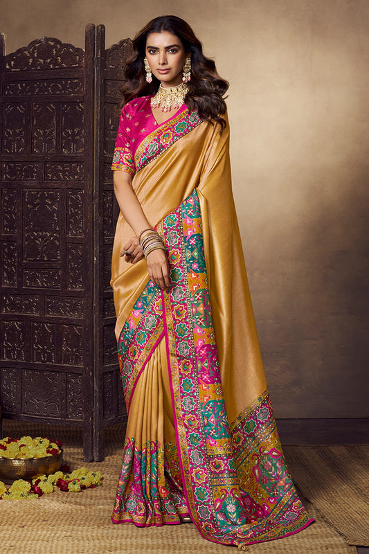 Yellow Woven Viscose Silk Saree-SAR11020_1_SareeButa.com