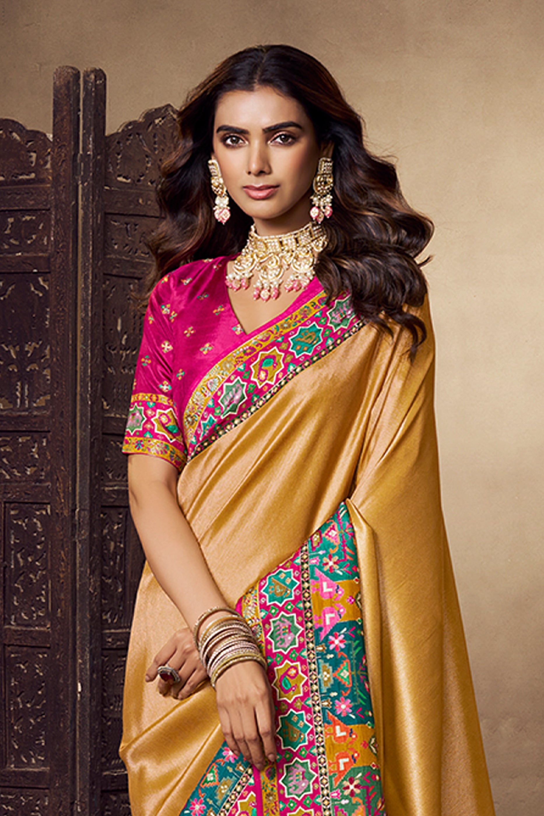 Yellow Woven Viscose Silk Saree-SAR11020_3_SareeButa.com