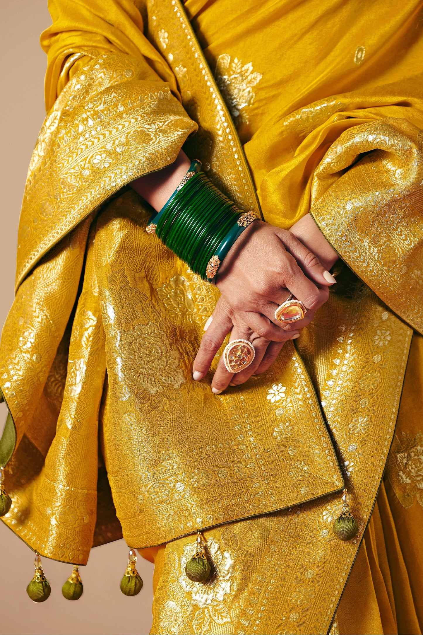 Yellow Woven Viscose Silk Saree With Brocade Blouse-SAR10248_4_SareeButa.com