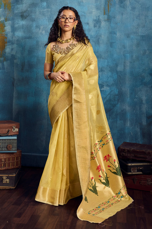 Yellow Woven Zari Tissue Saree-SAR12351_1_SareeButa.com