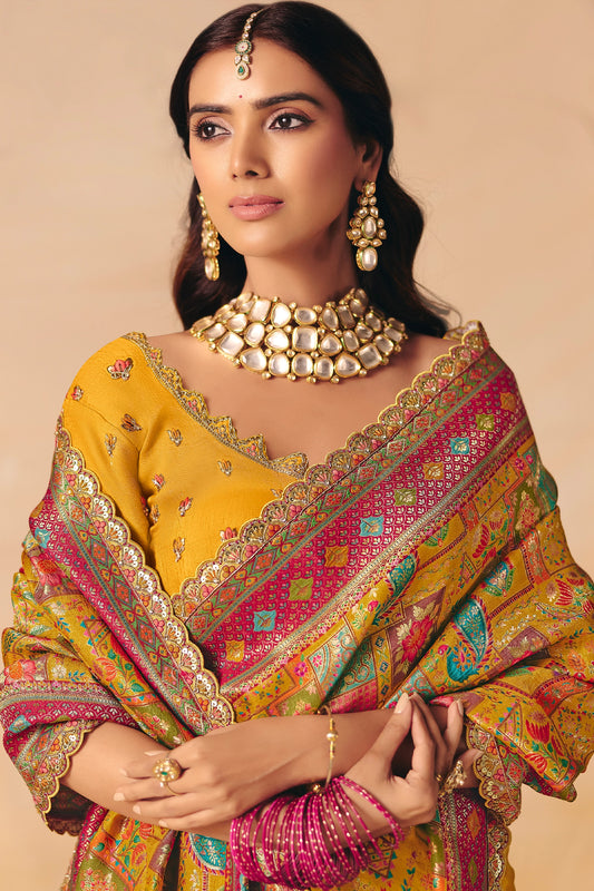 Yellow Zari Work Dola Silk Saree With Embroidery-SAR12064_2_SareeButa.com