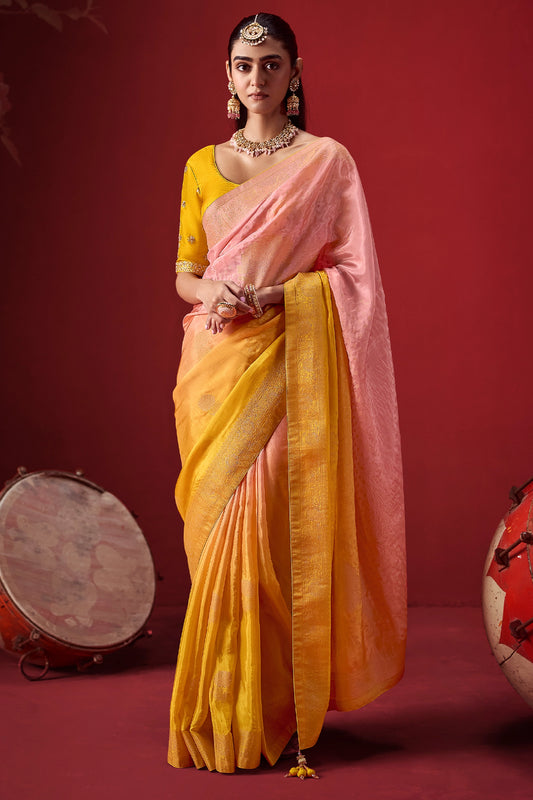 Yellow and Pink Woven Dola Crepe Silk Saree-SAR13420_1_SareeButa.com