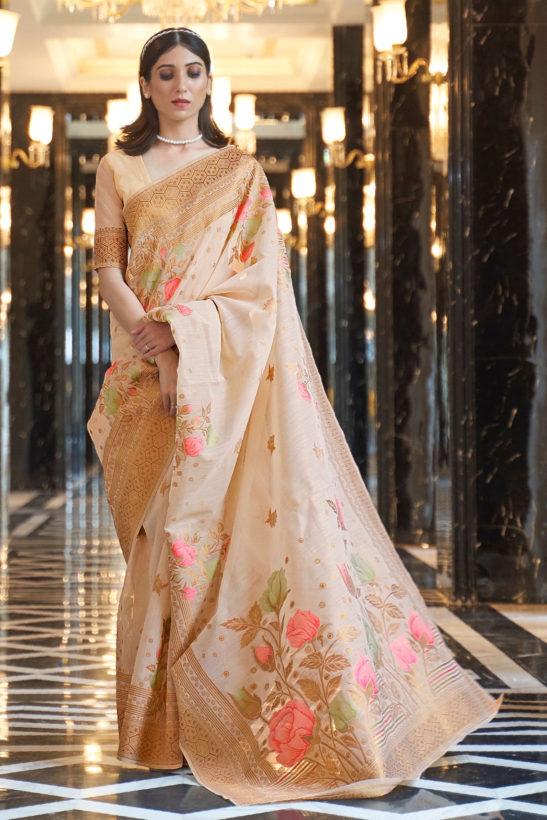 beige-linen-saree-zb140096_1_SareeButa.com