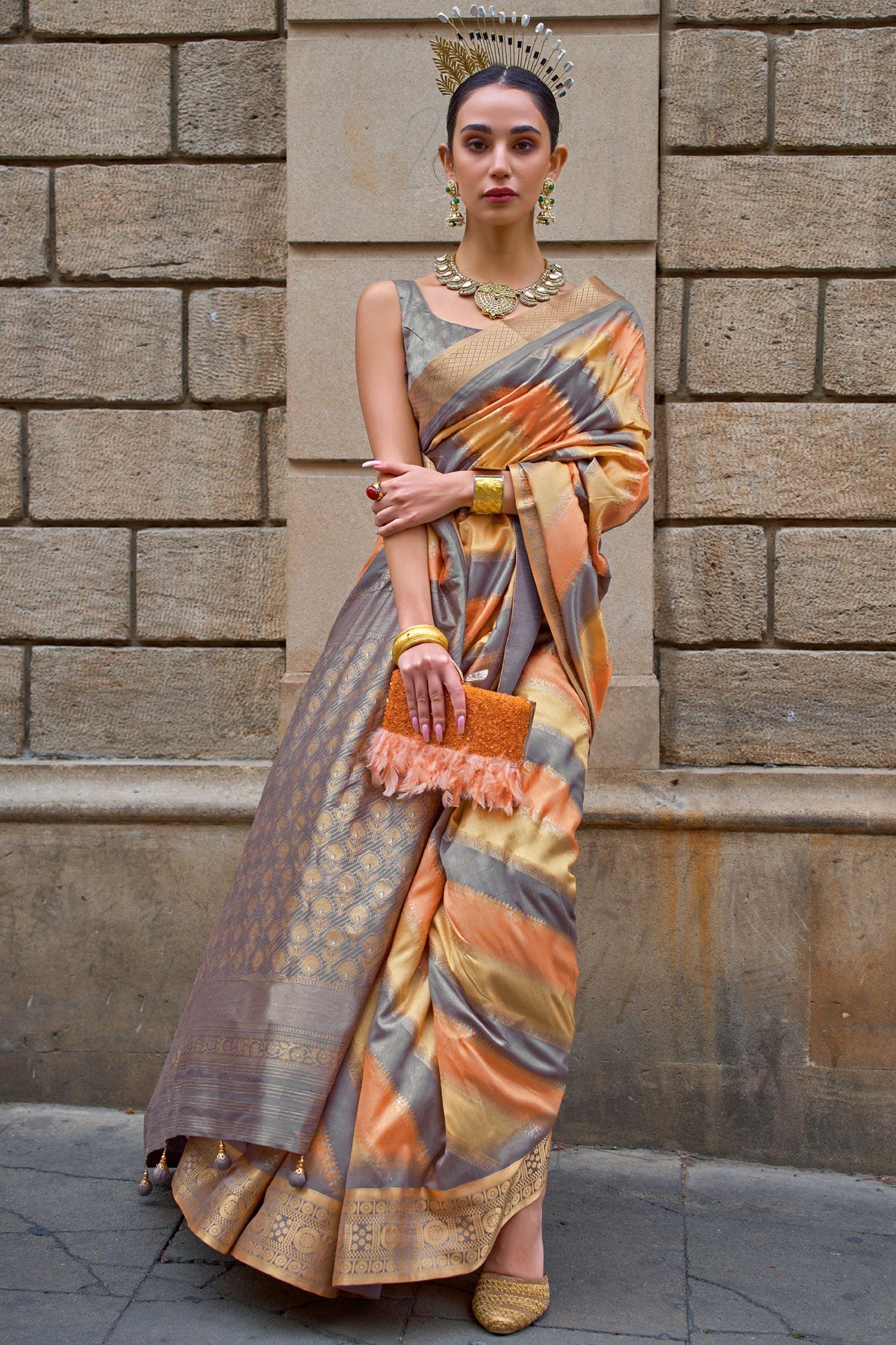 grey-orange-silk-saree-zb130225_1_SareeButa.com