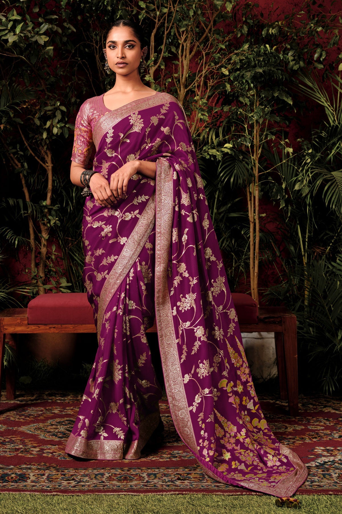 Purple Silk Saree-ZB130246-1