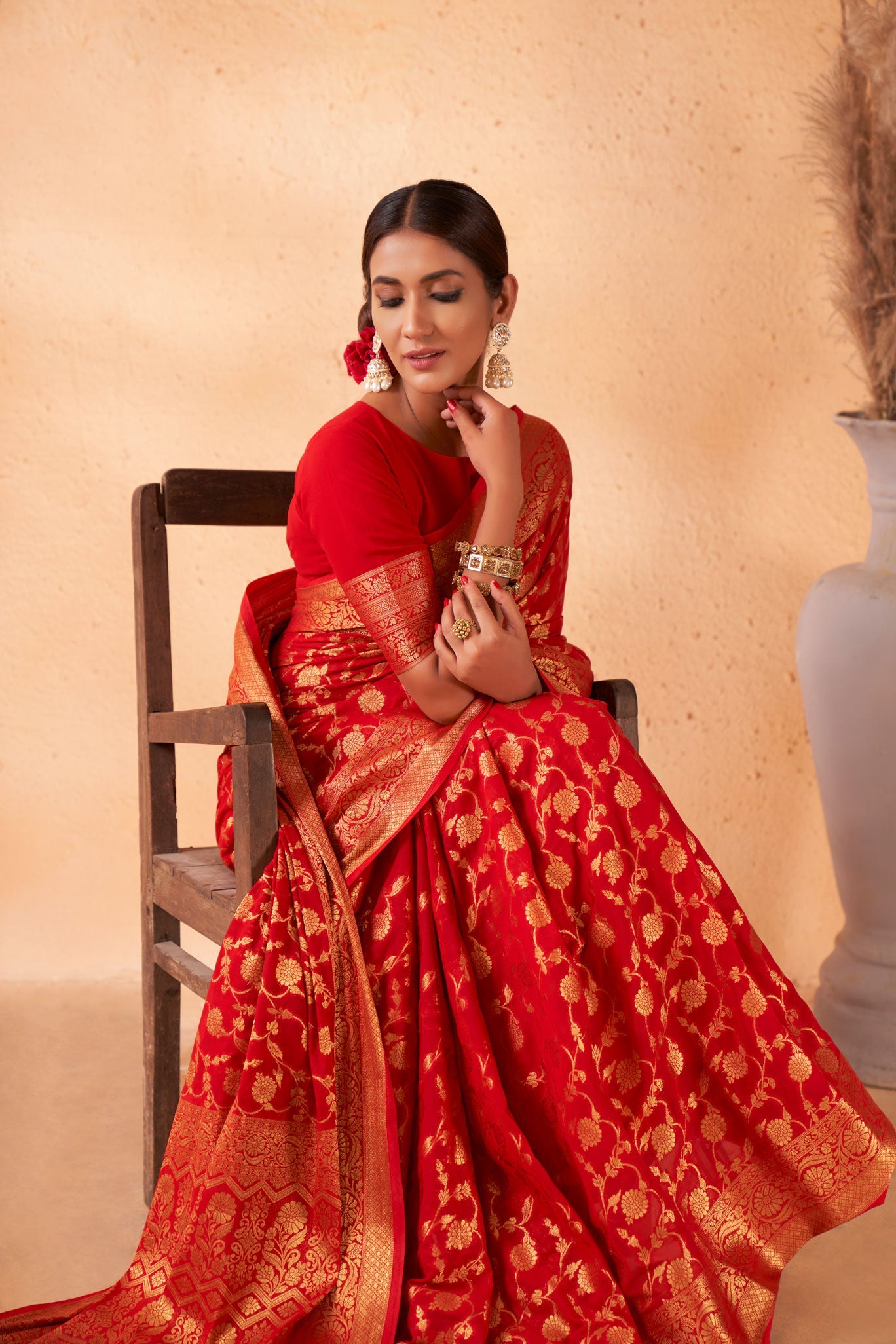 Red Georgette Saree-ZB130345-2