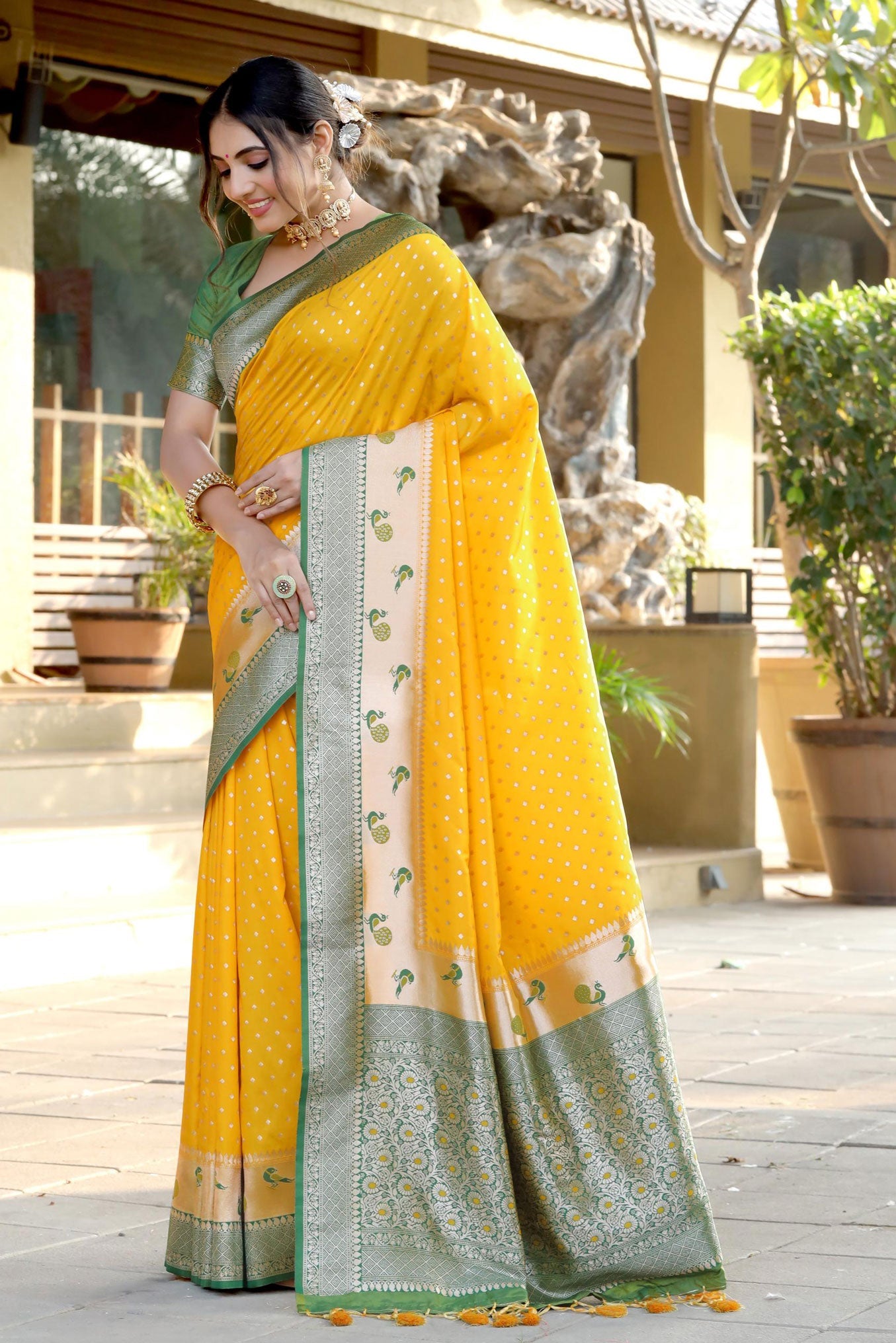 yellow-banarasi-saree-zb130415_1_SareeButa.com