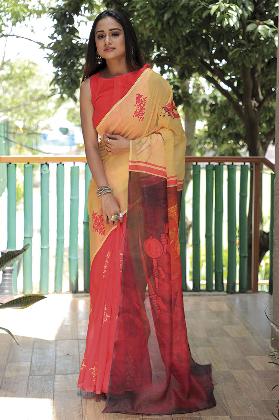 yellow-linen-saree-zb130362_1_SareeButa.com