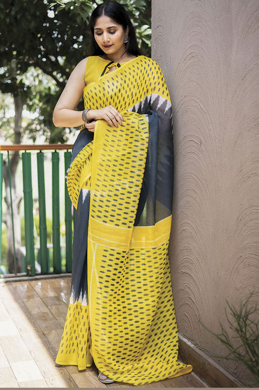 yellow-linen-saree-zb130372_1_SareeButa.com